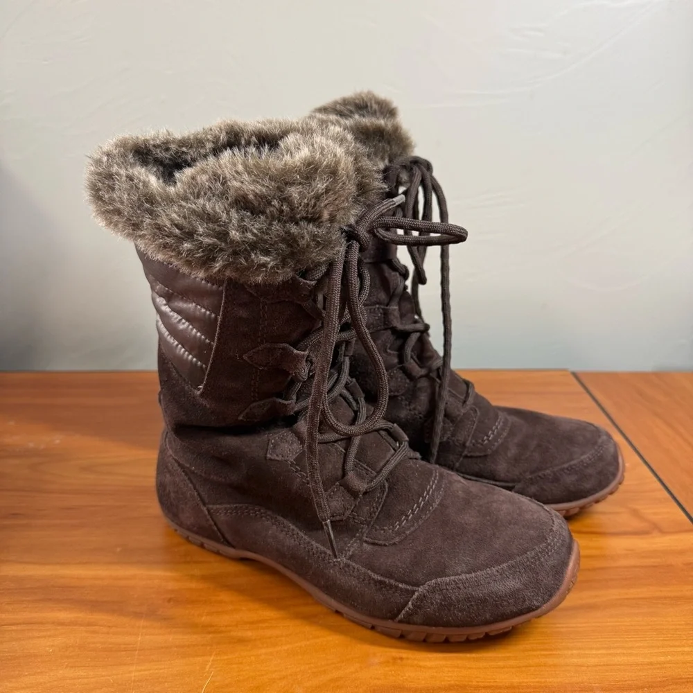 The North‎ Face Nuptse Purna II Winter Snow Boot Brown Suede PrimaLoft Insulated